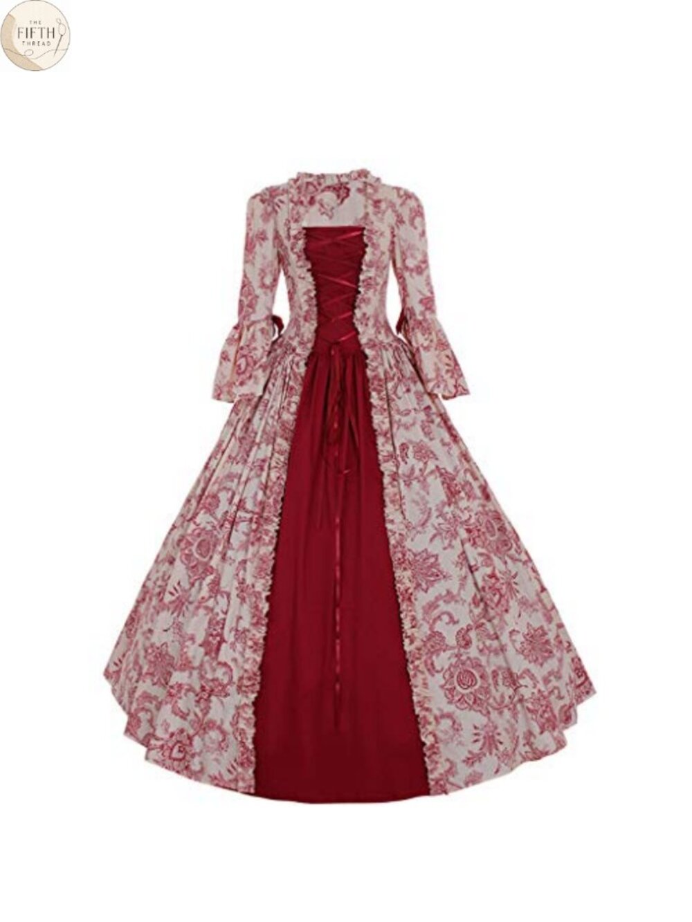 Victorian Rococo Maiden Costume Satin Floor Length Dress Cosplay